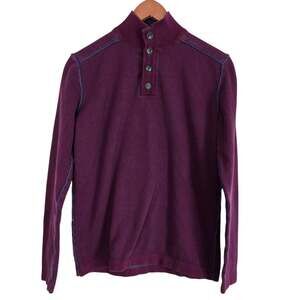 Vintage Sundance Highland Stitch Burgundy Henley Sweater M Gorpcore Cabincore